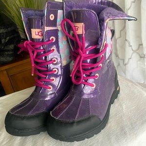 Purple Ugg rain boots size 4